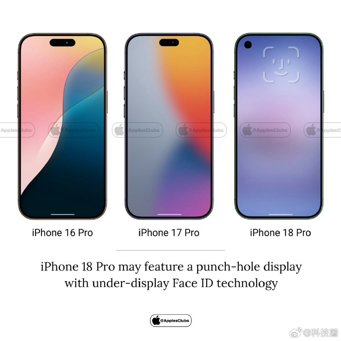 iphone17 iphone18灵动岛变小,只剩一个挖孔?
